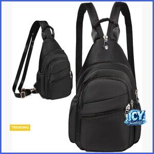 Water Resistant Nylon Crossbody Sling Bag Convertible Mini Backpack Daypack